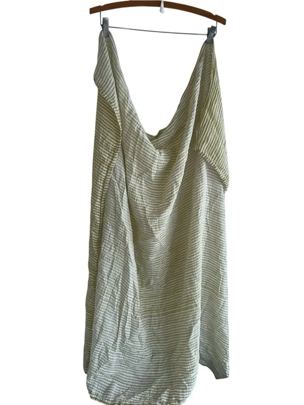 Petit Pehr Baby Muslin Swaddle Blanket Green White Stripe Unisex Lovey Security